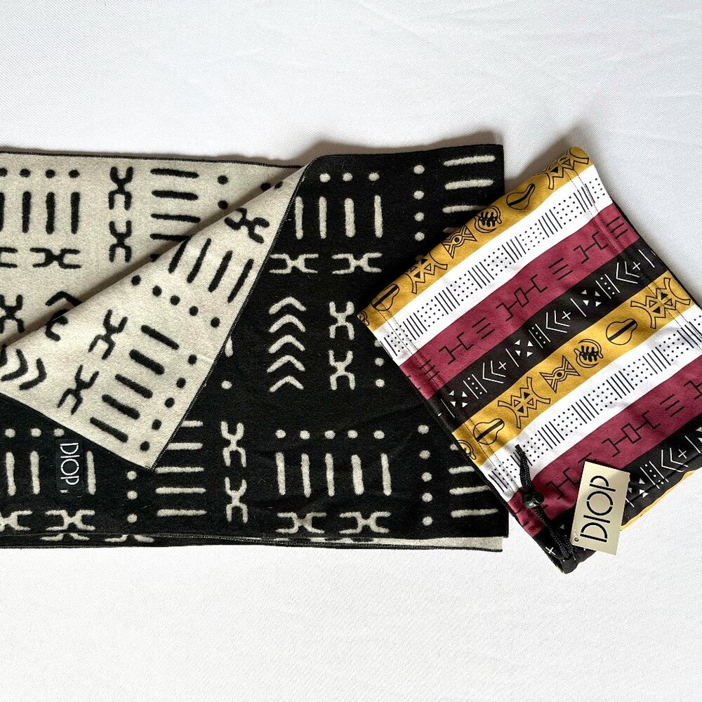 DIOP reversable scarf & gaiter bundle - African Mudcloth & Ankara print design